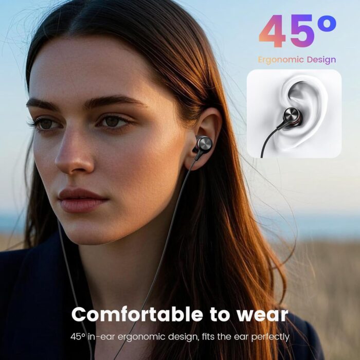 MOSWAG USB Type C Headphones, USB Type C Earbuds in-Ear Wired Earphones with Microphone for Apple iPhone 15 Pro Max, Samsung Galaxy S23 S24 FE Ultra, Google Pixel 9 8-2Pack - Image 4