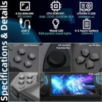 Handheld retro game console supports 11 emulators, retro gaming console handheld, 10000 games Portab Video Game Consoles, 4.3 inch IPS screen (Gray) - Image 4