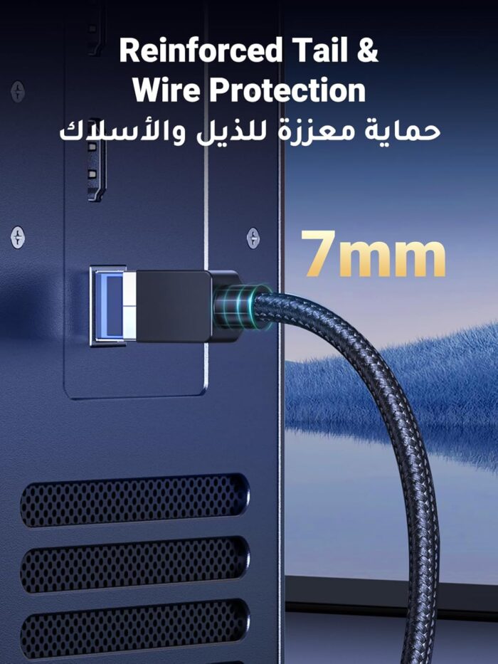 UGREEN Ethernet Cable 1M Cat 8 Gigabit Network Cord High-Speed 40Gbps 2000MHz RJ45 Internet Cable Braided Double Shielded Ethernet Wire Compatible with Gaming Switch PS4 PS5 PC Router TV Xbox - Image 3