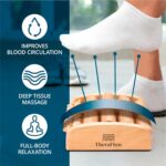 TheraFlow Double Foot Massager Size L - Original Shiatsu Acupressure - Plantar Fasciitis Relief – Plantar Reflexology Diagram/Instructions for Use – Wood - Image 3