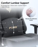 PZDO Computer Chair Fabric Gaming Chair, Ergonomic Gamer Chairs with Footrest, Cloth Gaming Chairs for Adults and Teens, Reclining PC Office Chair with Headrest & 3D Armrest, 350 lbs, (Deep-Grey) - Image 7