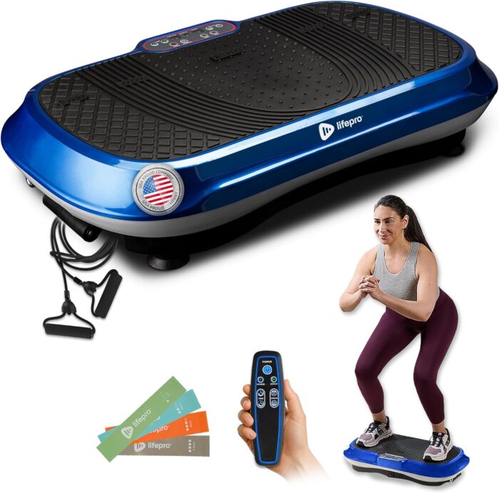 LifePro Vibration Plate Exercise Machine – Whole Body Workout Vibration Fitness Platform w/ Loop Bands – Home Training Equipment for Weight Loss & Toning