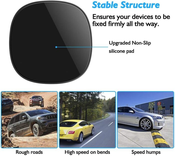 Car Phone Holder, Silicone Pad Non-Slip Dash Mat Suit for Max Thick 12mm(7 inch) Cell Phone Car Dashboard Mount Cradle Dock, Slip Free Desk Phone Stand Compatible with iPhone, GPS Devices and More - Image 4