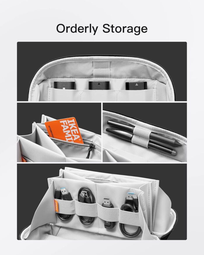 BIGTHREE Electronics Case, 180° Opening Cable Organizer, Electronics Accessories Travel Bag, Gadgets Organizer Splashproof, Battery Storage Case for daily use and travel. - Image 4