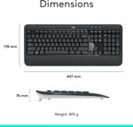 Logitech MK540 Advanced Wireless Keyboard and Mouse Combo for Windows, 2.4 GHz Unifying USB-Receiver, Multimedia Hotkeys, 3-Year Battery Life, for PC, Laptop - Image 8