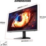 KOORUI Gaming Monitor 25-inch, 170Hz FHD 1080p Computer Monitor, 1ms GTG, Adaptive G-Sync, FreeSync Premium, 3 Sides Frameless, HDMI x 2, DisplayPort, Black, 25E3A - Image 8