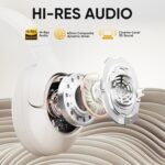 QCY H3 ANC Wireless Headphones Active Noise Cancelling, Hi-Res Audio Over-Ear Headphones Bluetooth 5.4, 60H Playtime, Multipoint Connection Foldable Headset (White) - Image 3
