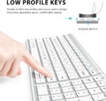 iClever Bluetooth Keyboard BK10, Multi Device Keyboard Rechargeable with Number Pad Ergonomic Design Full Size Stable Connection Keyboard for iPad, iPhone, Mac, iOS, Android, Windows - Image 3