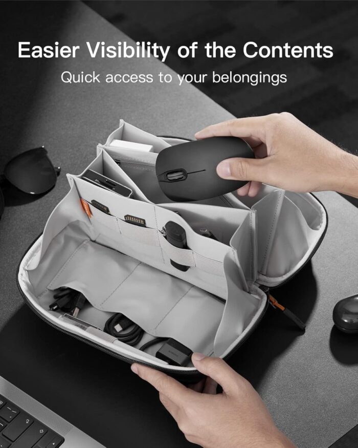 BIGTHREE Electronics Case, 180° Opening Cable Organizer, Electronics Accessories Travel Bag, Gadgets Organizer Splashproof, Battery Storage Case for daily use and travel. - Image 6
