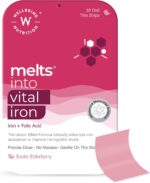 Wellbeing Nutrition Melts Nano Iron | Plant Based Iron, Beetroot, Swiss Chard, Pumpkin Seeds, Vitamin C and Folate for Improved Hemoglobin, Oxygen binding capacity & Blood Building (30 Oral Strips)