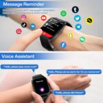 Smart Watch for Women Men, 1.85'' HD Touch Screen Fitness Tracker with Bluetooth Answer/Make Call, IP68 Waterproof with Heart Rate Sleep Monitor 100 Sports Modes for Android iOS (Black-1) - Image 7