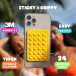 StickyGrippy Suction Phone Case Mount, Silicon Adhesive Phone Accessory for iPhone and Android, Hands-Free Fidget Toy Mirror Shower Phone Holder, Tiktok Videos and Selfies (Black) - Image 4