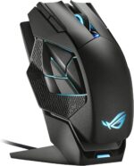 ASUS ROG Spatha X Wireless Gaming Mouse, 2.4 GHz / Wired USB, 19,000 DPI Optical Sensor, 12 Programmable Buttons, RGB, Swappable Switch Design, Micro Switches, Magnetic Charging Stand, Black