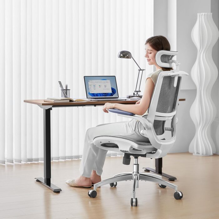 SIHOO M59AS-M301 Ergonomic Office Chair, Upgrade the large cushions,Breathable Mesh Desk Chair with Dual Back Design, Swivel Task Chair, Adjustable Height Gaming Chair(Grey) - Image 9