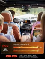 LISEN 4 in One Retractable iPhone Car Charger Cigarette Lighter Adapter [69W], Fast Charge USB C Car Charger Adapter with Retractable Cord Cable, Car Organization for iPhone 15 Pro Max Plus - Image 4