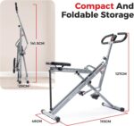 Sunny Health & Fitness Row-N-Ride Squat Assist Trainer for Glutes & Legs Workout with Adjustable Resistance, Easy Setup, Foldable Exercise Machine, Optional Multi Function Equipment - Image 4