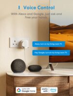Meross Smart Plug with Energy Monitoring, Mini Smart WiFi Plug Work with Alexa, Google Home, SmartThings, Smart Socket Remote Control Timer Plug, No Hub Required, 13A, 2 Packs - Image 3