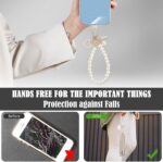 NAALCAL 2PCS Phone Charm, Beaded Phone Lanyard Cell Phone Strap Phone Wrist Strap Lanyard Handmade Phone Charms Bracelet Chain Pearl Mobile Phone Lanyard for Girls Women, White - Image 6