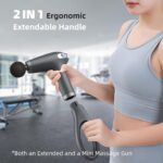 Blueidea Pro Massage Gun – Deep Tissue Muscle Massager for Pain Relief, Silent Brushless Motor, LCD Display, 2 Modes, 8 Speeds, Rechargeable, with Extended Handle - Black - Image 6