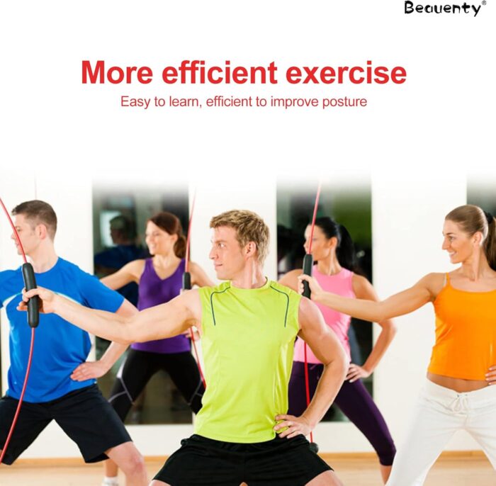 Beauenty Elastic Fitness Bar,Home and Professional Gym Equipment,Detachable Exercise Elastic Vibrating Rod/Fat Burn Equipment For Aerobics/PilatesSports/yoga - Image 6