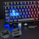 Keyboard and Mouse Gaming LED Wired Combo with 3600DPI 2 Side Button USB Mouse Rainbow Backlit Mechanical Feeling Button Compatible with PC Raspberry Pi Mac Xbox one ps4 (Black,local) - Image 5