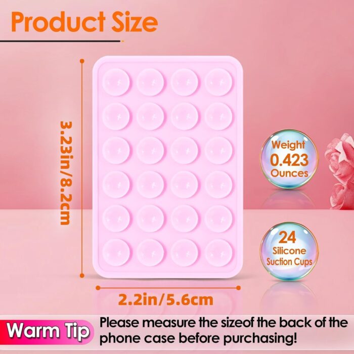 2Pcs Suction Phone Case Mount, Silicone Phone Suction Grip Compatible with iPhone and Android Cases, Anti-Slip Hands-Free Mobile Accessory Holder, Sticky Phone Grip for Tiktok Videos and Selfies - Image 3