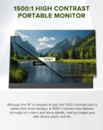 UPERFECT 2K Portable Monitor, 14" Ultra Slim Portable Laptop Monitor 2160 * 1440 QHD External Display with Dual Speakers HDR FreeSync Second Screen for Laptop PC Phone Game Console - Image 4