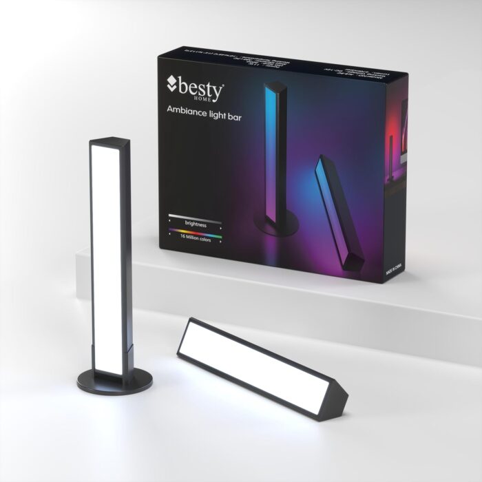 BESTY HOME Smart Flow Light Bars, Wifi Mobile App Works with Alexa and Google Assistant, TV Ambient Lighting, RGBICW Light Bars with Scene Modes and Music Modes for Gaming, Movies, PC, TV (Set of 2) - Image 8