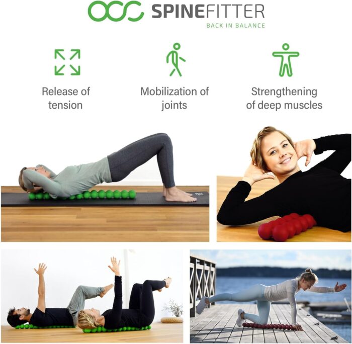 Sissel Spinefitter ® Green | Massager for Back & Balance | Back Trainer Releases Tension & Blockages | Ideal for Pilates and Yoga | For Relaxing the Spine | For Home & Practice - Image 2