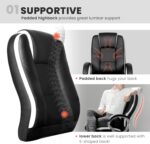 NEO CHAIR Office Desk Ergonomic Gaming Chair High Back Adjustable Computer Chair with Wheels and Lumbar Support Comfy Leather Executive Swivel (Black) - Image 4