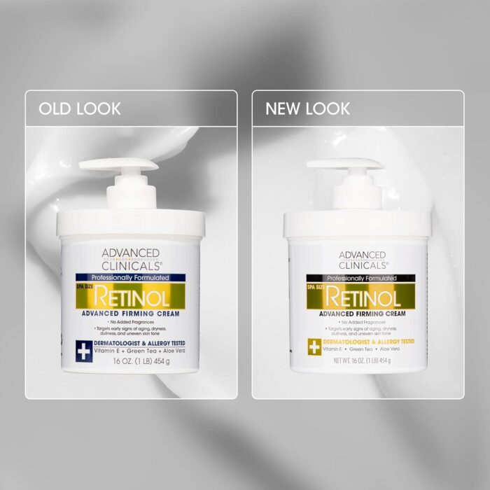 Advanced Clinicals Retinol Body Lotion + Brightening Vitamin C Cream 2pc Skin Care Set | Skin Tightening Body Moisturizer & Face Lotion | Crepey Skin Care Treatment | Skin Care Products, 2pc Set - Image 2