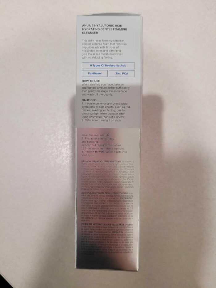 ANUA Hydrating Gentle Foaming Cleanser, Hyaluronic Acid, Glycerin, Zinc, Panthenol, Korean Face Wash for Dry Skin, for Double Cleansing, Korean Skincare (150ml/5.07fl oz.) - Image 3