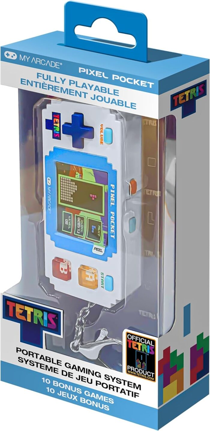 My Arcade Tetris Pixel Player: Officially Licensed Tetris Video Game, 10 Bonus Games, Portable Keychain Game for Kids and Adults