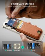 ESR for MagSafe Wallet, 5-Card Holder, Magnetic Wallet for iPhone, RFID Blocking, with 3,200 g Magnetic Strength, Vegan Leather, Slim for iPhone 16/15/14/13/12 Series, Not for 13/12 Mini, Brown - Image 2