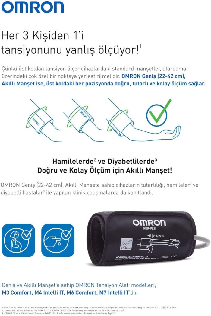 OMRON M3 Comfort Upper Arm Blood Pressure Monitor, 2 Users 60 memory, Hypertension Heartbeat BP Level, Clinically Validated on Diebetics Pregnancy Health Home BP Machine, Large Cuff 5 Year Guarantee - Image 7