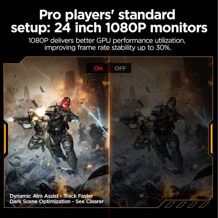 KOORUI 24 Inch Gaming Monitor, 165Hz, FHD 1920x1080, 1ms, IPS, Compatible FreeSync G-sync, Tilt Adjustable, Eye Care, VESA Wall Mountable (HDMI, DisplayPort) Black - Image 5