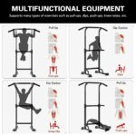 SPNOR Power Tower Pull Up Bar Station, Multi-Function Adjustable Height Dip Station for Home Gym Workout, Heavy Duty Strength Training Fitness Equipment, Pull Up Stand - Image 5