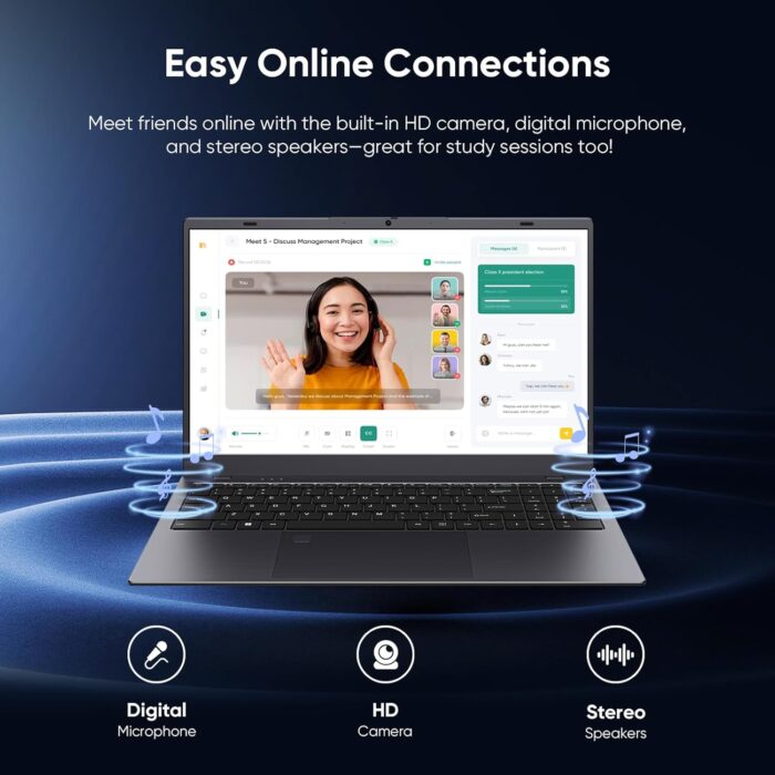Coolby - Windows 11 15.6 inch Notebook, 16GB RAM/1TB NVMe SSD, 1920x1080 IPS Display, Intel N100 Quad-Core Laptop, Compatible with WiFi 6, BT, RJ45 - Image 9