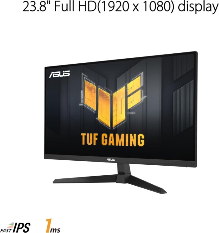 ASUS TUF Gaming 24” (23.8 inch viewable) 1080P Monitor (VG249Q3A) - Full HD, 180Hz, 1ms, Fast IPS, Extreme Low Motion Blur, FreeSync Premium, Speakers, DisplayPort, HDMI, Variable Overdrive, 99% Srgb - Image 2