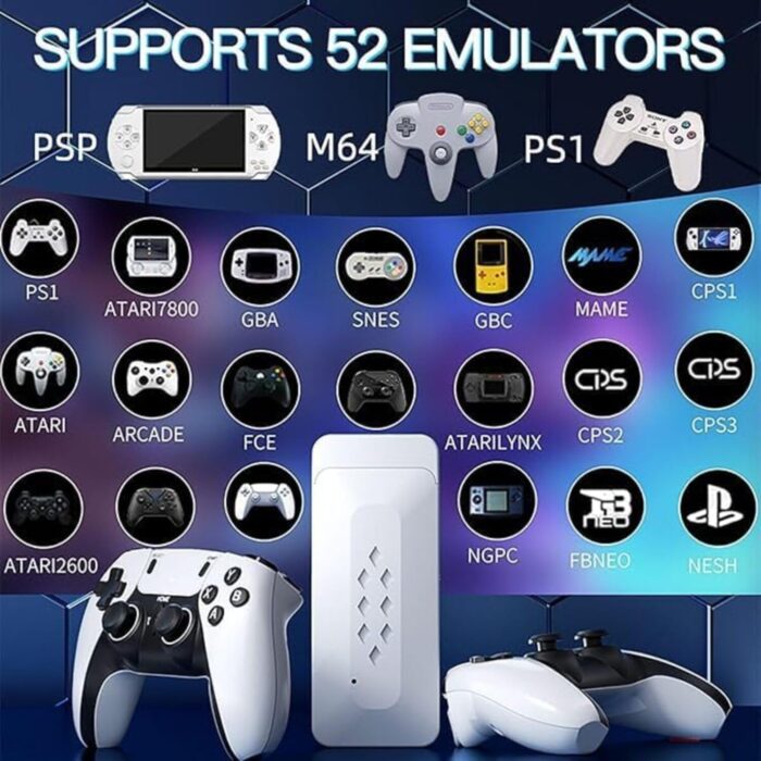 2024 Newest Retro Game Stick – 20,000+ Classic Video Games, 64GB Plug & Play Console with 52 Emulators, Dual 2.4GHz Wireless Controllers, 4K HDMI Output for TV - Image 4