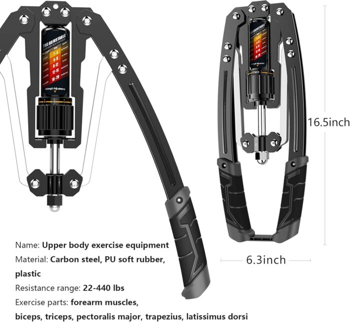 EAST MOUNT Twister Arm Exerciser - Adjustable 22-440lbs Hydraulic Power, Home Chest Expander, Shoulder Muscle Training Fitness Equipment, Arm Enhanced Exercise Strengthener. - Image 7
