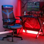 X-Rocker Helix Mesh Office PC Gaming Chair, Adjustable Computer Office Chair with Breathable Mesh Fabric, Height Adjustable Swivel Base Chair with Natural Lumbar Support and Head Support - BLUE - Image 2