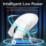 ATTACK SHARK X11 Gaming Mouse with Magnetic Charging Dock, PixArt PAW3311 Gaming Sensor, BT/2.4G Wireless/Wired Gaming Mouse, 22000DPI, Office Mice Gamer Mice for Win11/Xbox/PS/Mac(White) - Image 5