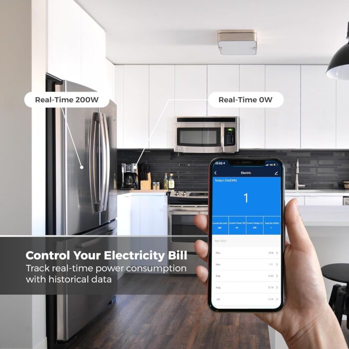 Lumive Smart Plug Works with Alexa Google Home WiFi Smart Home Timer Remote Control Energy Consumption Monitoring 16A 110V/220V (16A) - Image 5