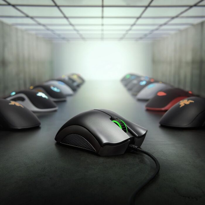 Razer DeathAdder Essential Gaming Mouse: 6400 DPI Optical Sensor - 5 Programmable Buttons - Mechanical Switches - Rubber Side Grips - Mercury White - Image 2