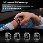IOWODO Military Smart Watch for Men (Answer/Make Calls), 2.01'' Smart Watch for Android and iPhone, Fitness Tracker with Flashlight/Compass/100 Days Battery/Heart Rate/Sleep/100+ Sport Modes(2 Straps) - Image 5