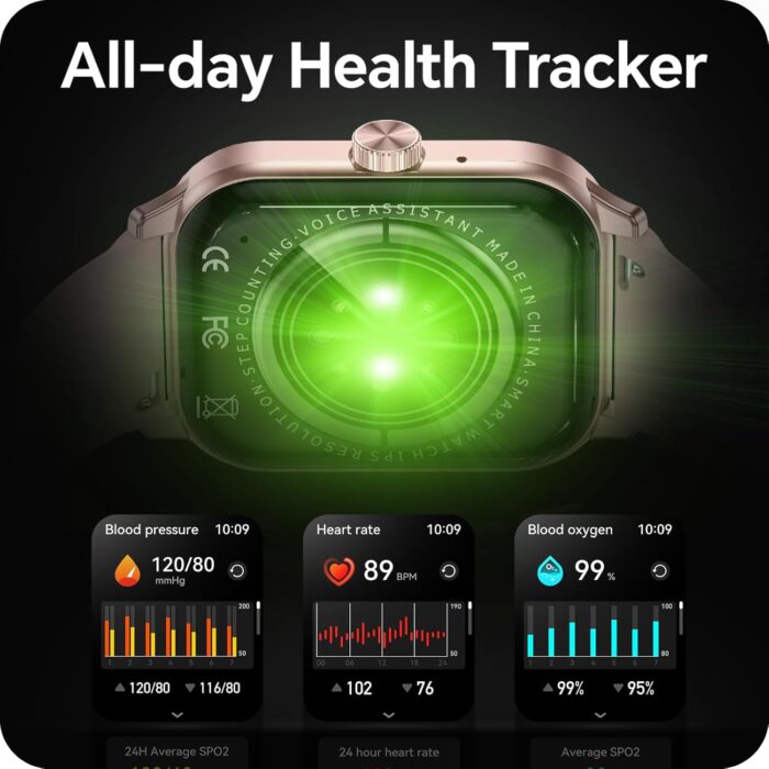 Smart Watch for Women Men,Baytion Fitness Tracker Watch for Android Phones iPhone Compatible,IP67 Waterproof 1.85” HD Smart Watches with Blood Pressure, Heart Rate Monitor,100+ Sport Modes(Pink) - Image 6