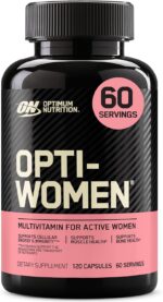 Optimum Nutrition (ON) Opti-Women, Vitamin C, Zinc and D for Immune Support Women's Daily Multivitamin Supplement Capsules with 23 Vitamins & Minerals/ 600 Mcgs Folic Acid/ 18 Mgs Iron - 120 Capsules