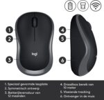 Logitech 910-002235 Logitech M185 Wireless Mouse, Swift Gray () - Image 4