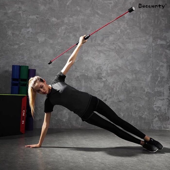 Beauenty Elastic Fitness Bar,Home and Professional Gym Equipment,Detachable Exercise Elastic Vibrating Rod/Fat Burn Equipment For Aerobics/PilatesSports/yoga - Image 5